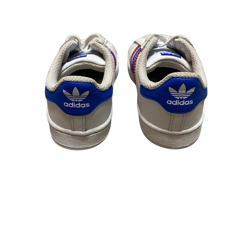 Adidas Originals Superstar White Blue Shoes Size Kids 8K Toddler - Picture 4 of 6